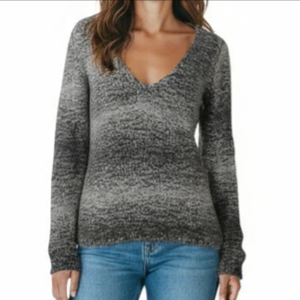 BANANA REPUBLIC Sweater Alpaca Wool V Neck Fitted Knit Women's Small Grandpacore